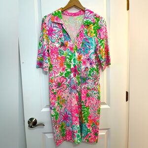 Lilly Pulitzer Quincey Collared V Neck Midi Dress